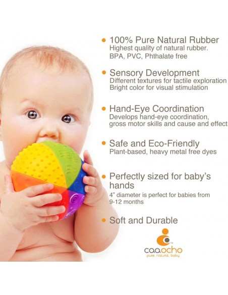 BOLA DE 4 PULGADAS SENSORIAL CON TEXTURAS DIFERENTES