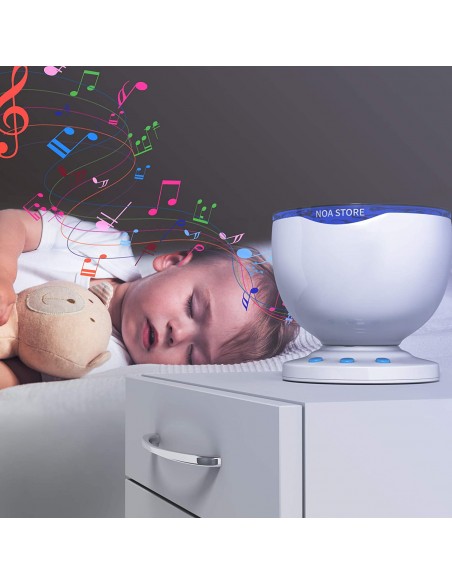 PROYECTOR DE LUZ LED CON SONIDO EN FORMA DE OCEANO PAR AUTISMO