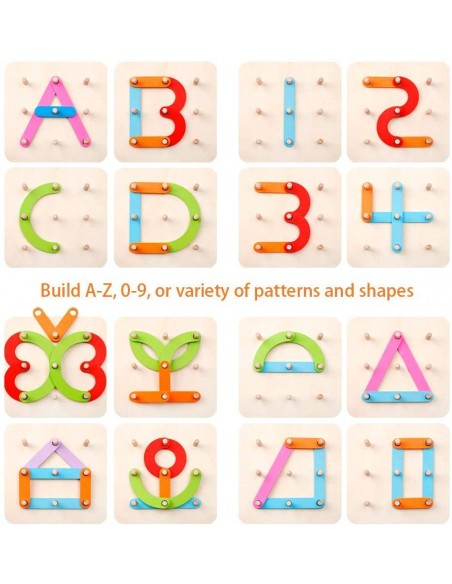 JUEGO DE BLOQUES DE MADERA DE LETRAS Y NUMEROS