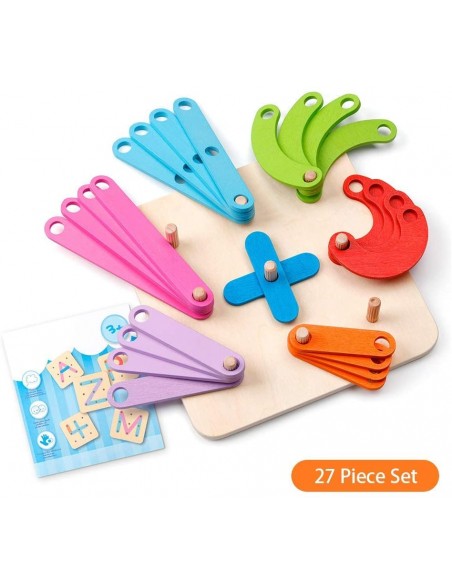 JUEGO DE BLOQUES DE MADERA DE LETRAS Y NUMEROS