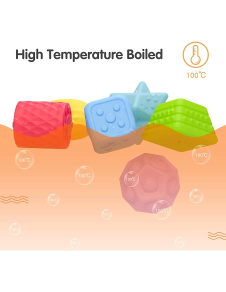 Figuras sensoriales con texturas seguro para niños